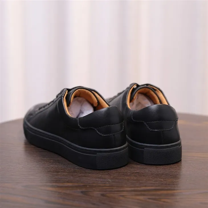 Trendy Black Leather Low Top Sneakers price